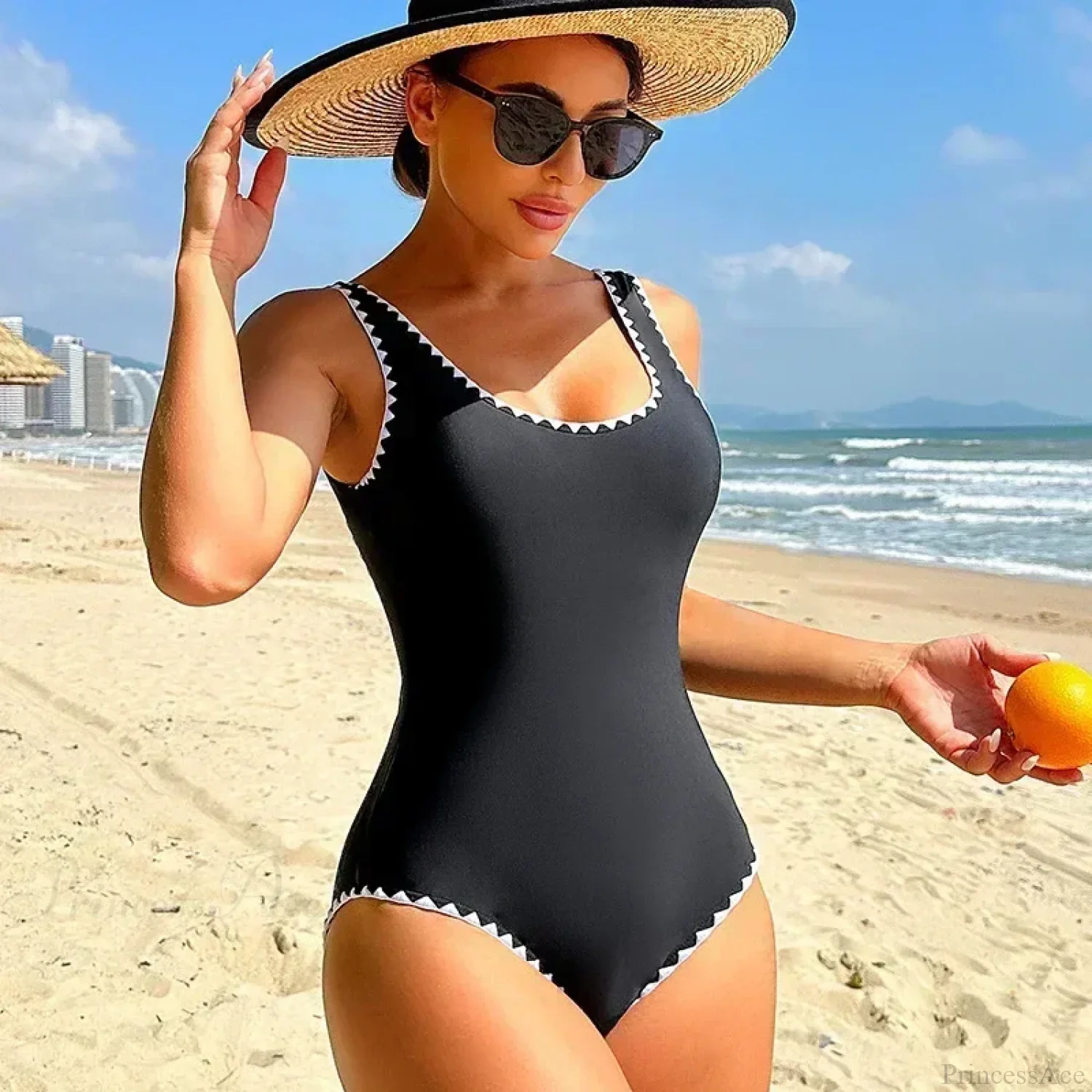 exy Black Backless Swimwear One Piece - Image 3