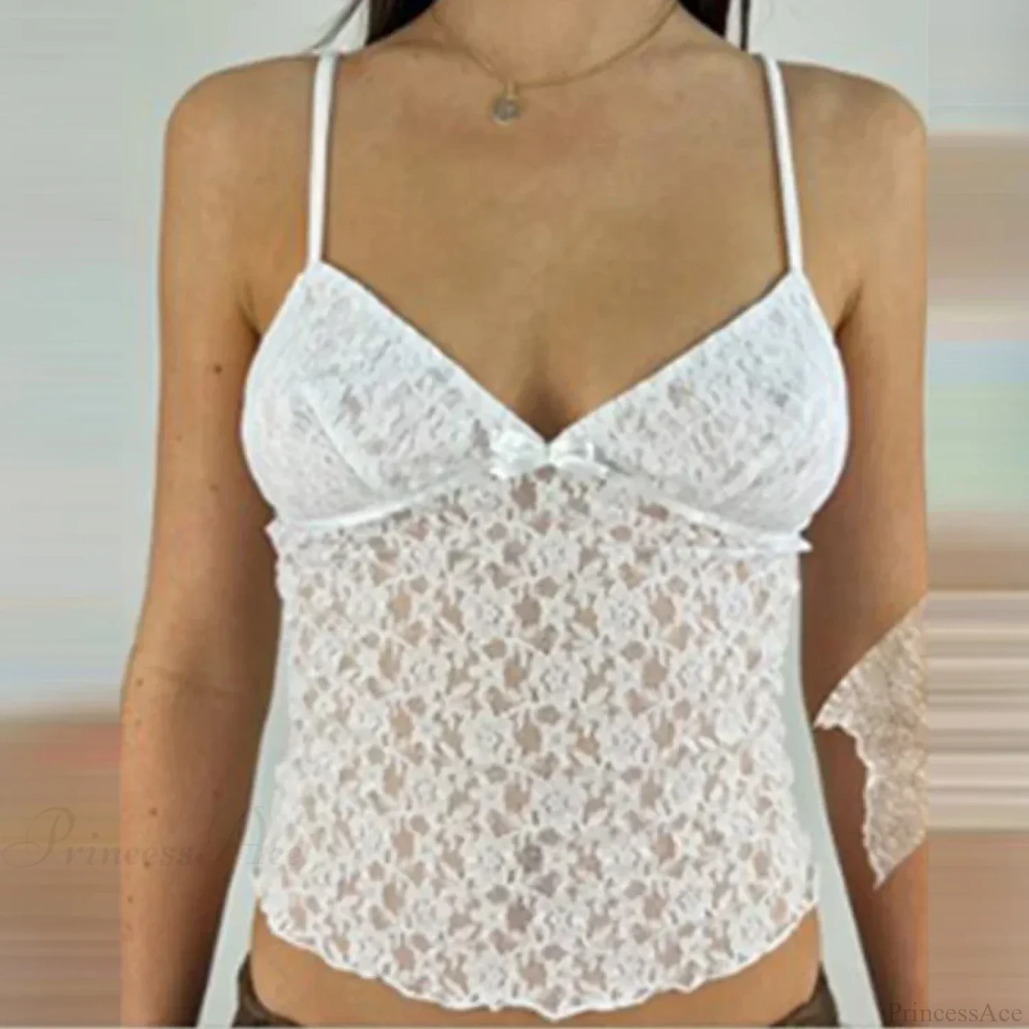 Fairy Floral Lace Mesh V Neck Crop Top - Image 7