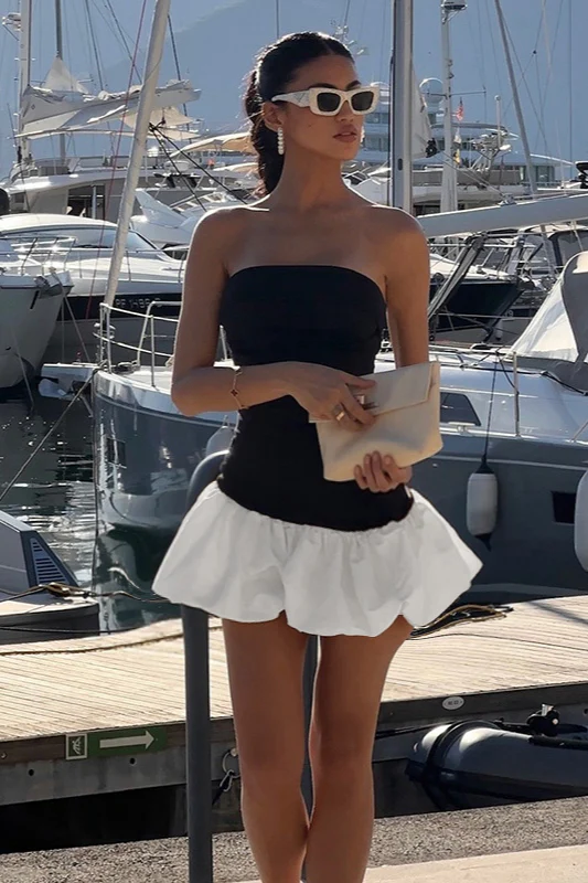 Fall Chic Elegant Strapless Peplum Mini Party Dress - Image 8