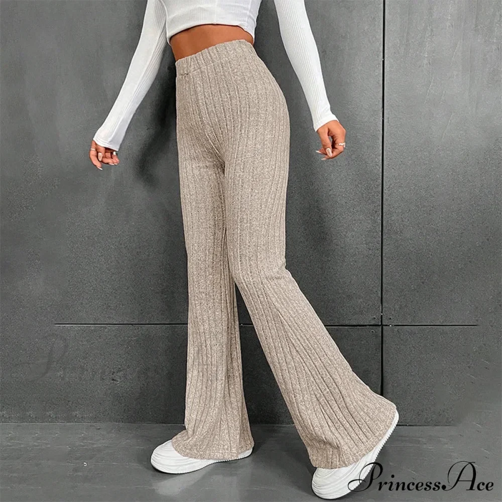 Fall New Solid Wide Pit Stripe Casual Knitted Warm Streetwear Pants - Image 9