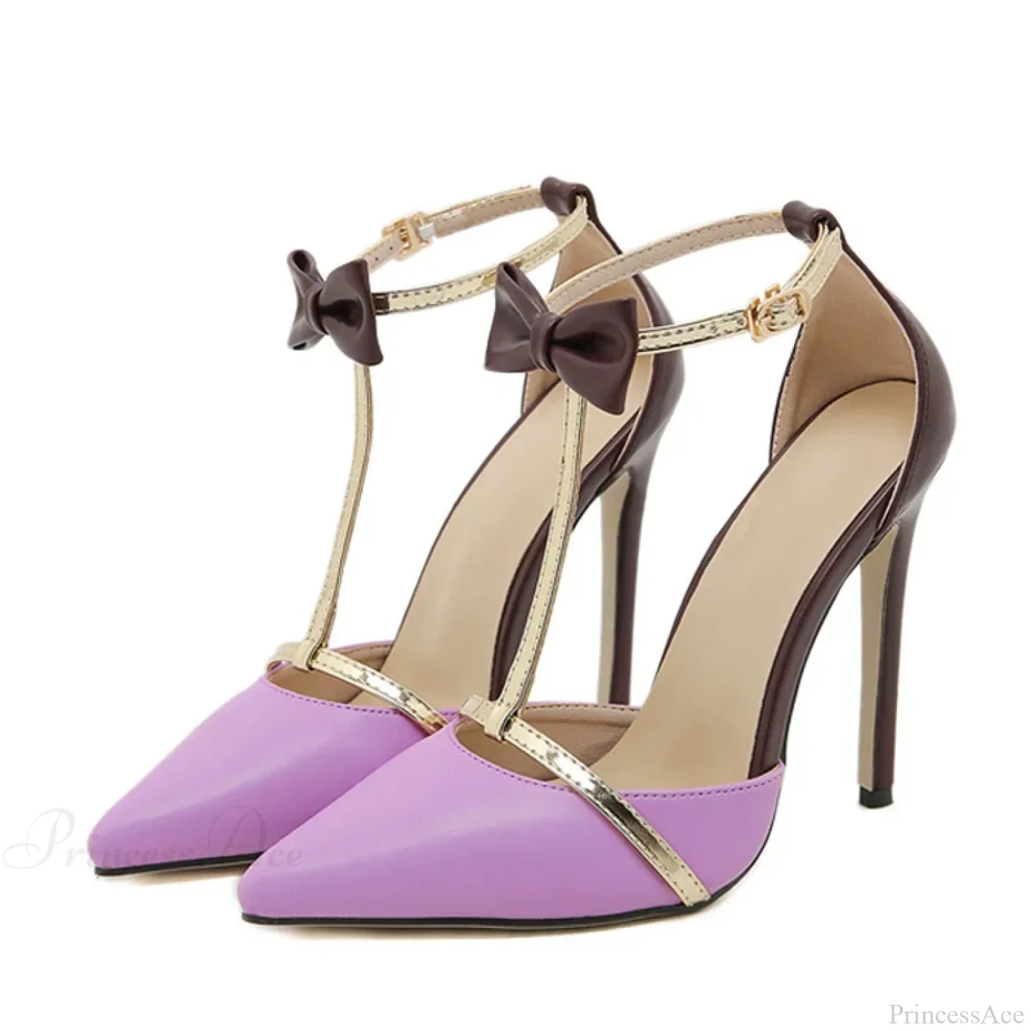 Fashion Bowknot Ankle-Strap Sexy Pointed-Toe Wedding Banquet Stripper Pumps Female High Heel - Image 5