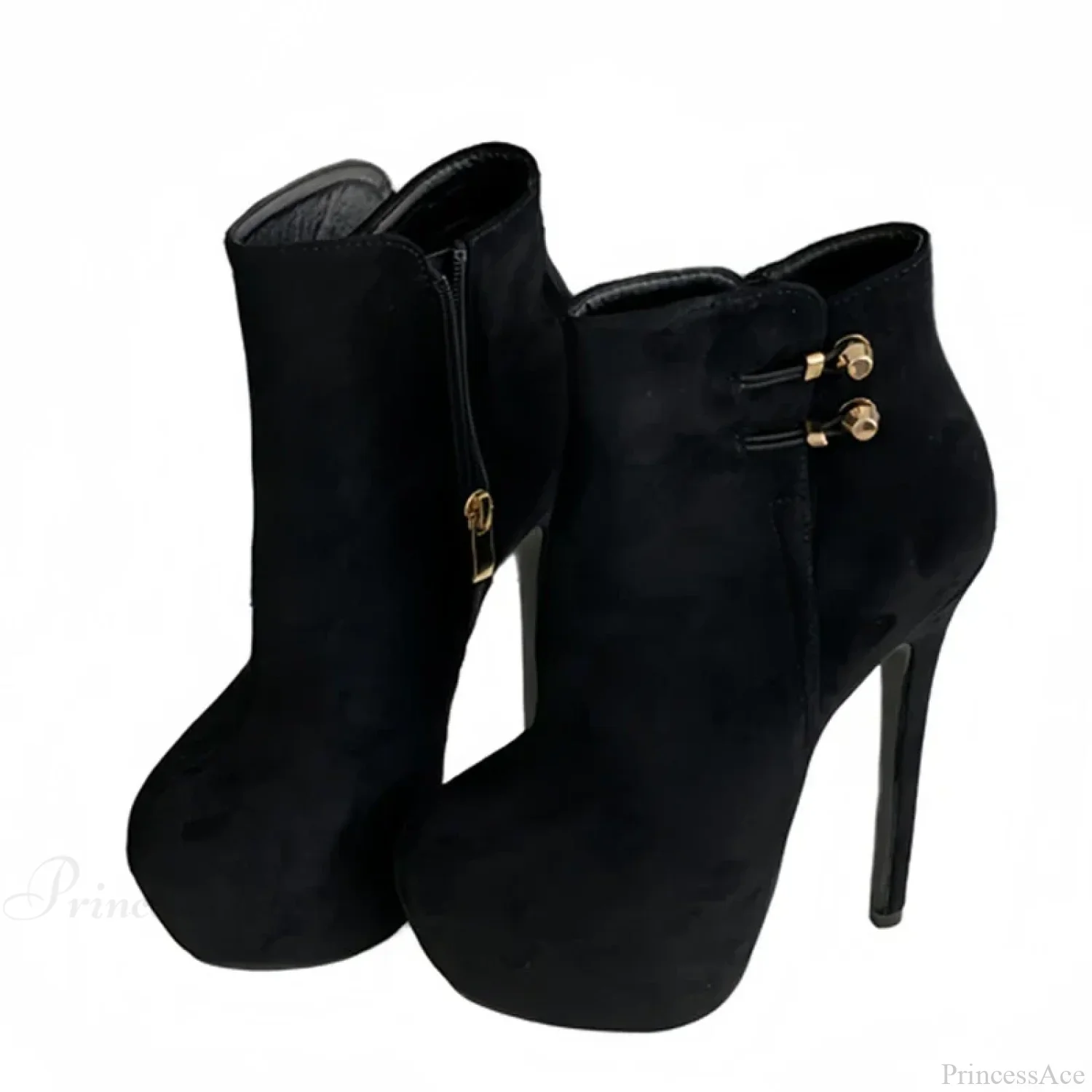 Fashion Chic ElasticityBuckle Strap Sexy Zip Round Toe Platform Pole Dance Extreme High Heel - Image 6