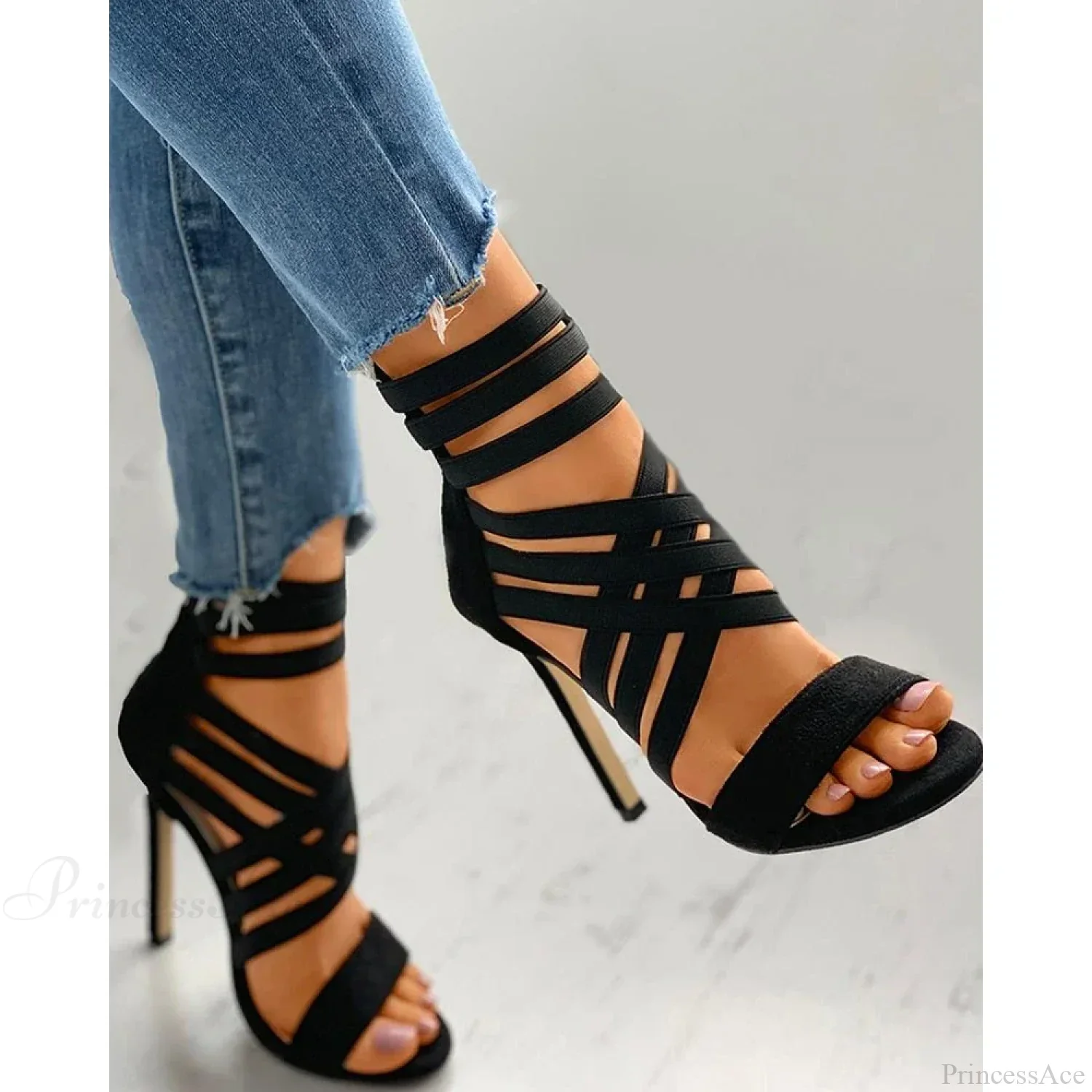 Fashion Cisscross Peep Toe High Heel Sandals Slingback Casual Summer Thin Heels Going Out Party Shoes High Heel - Image 6