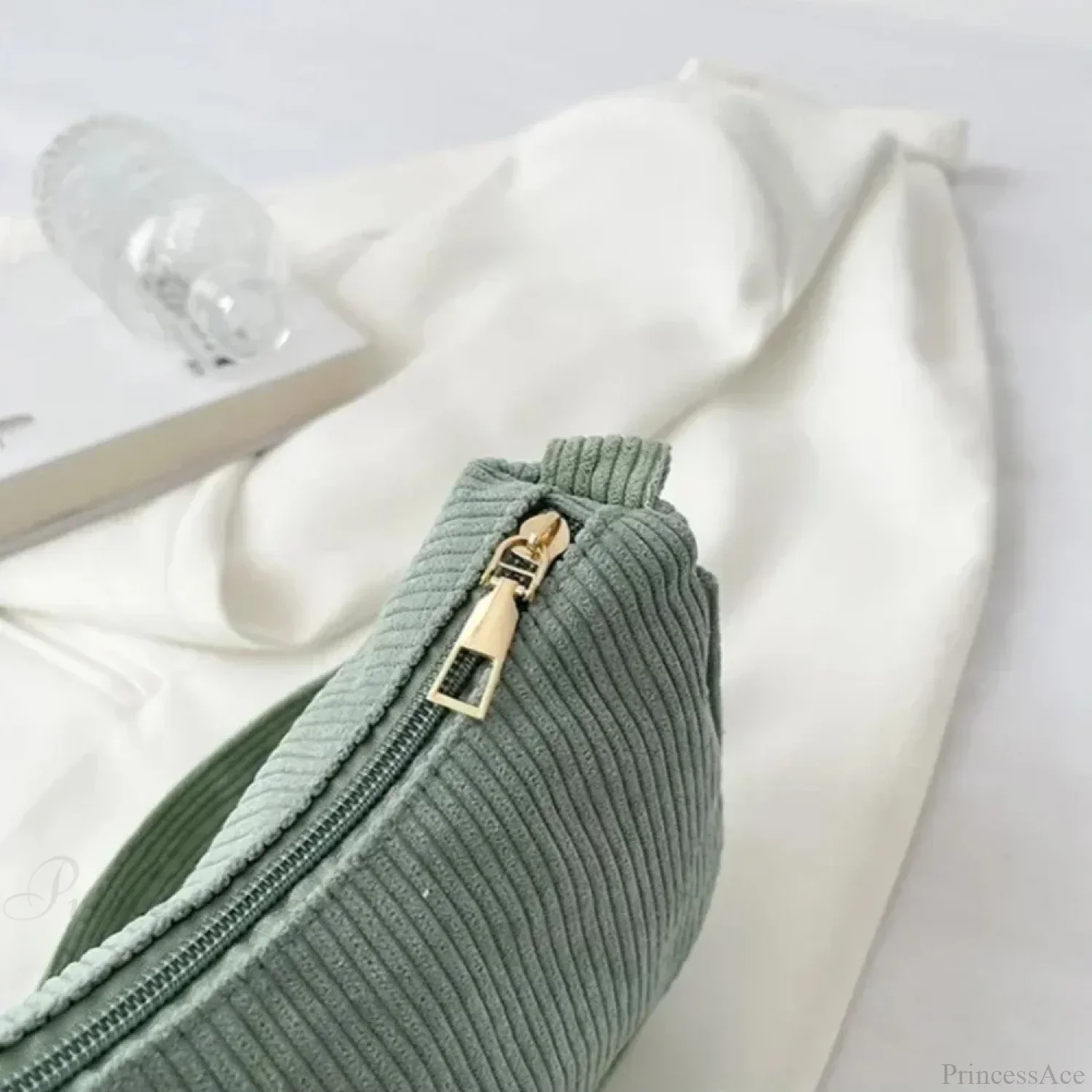Fashion Corduroy Zipper Underarm Shoulder Bag - Image 2