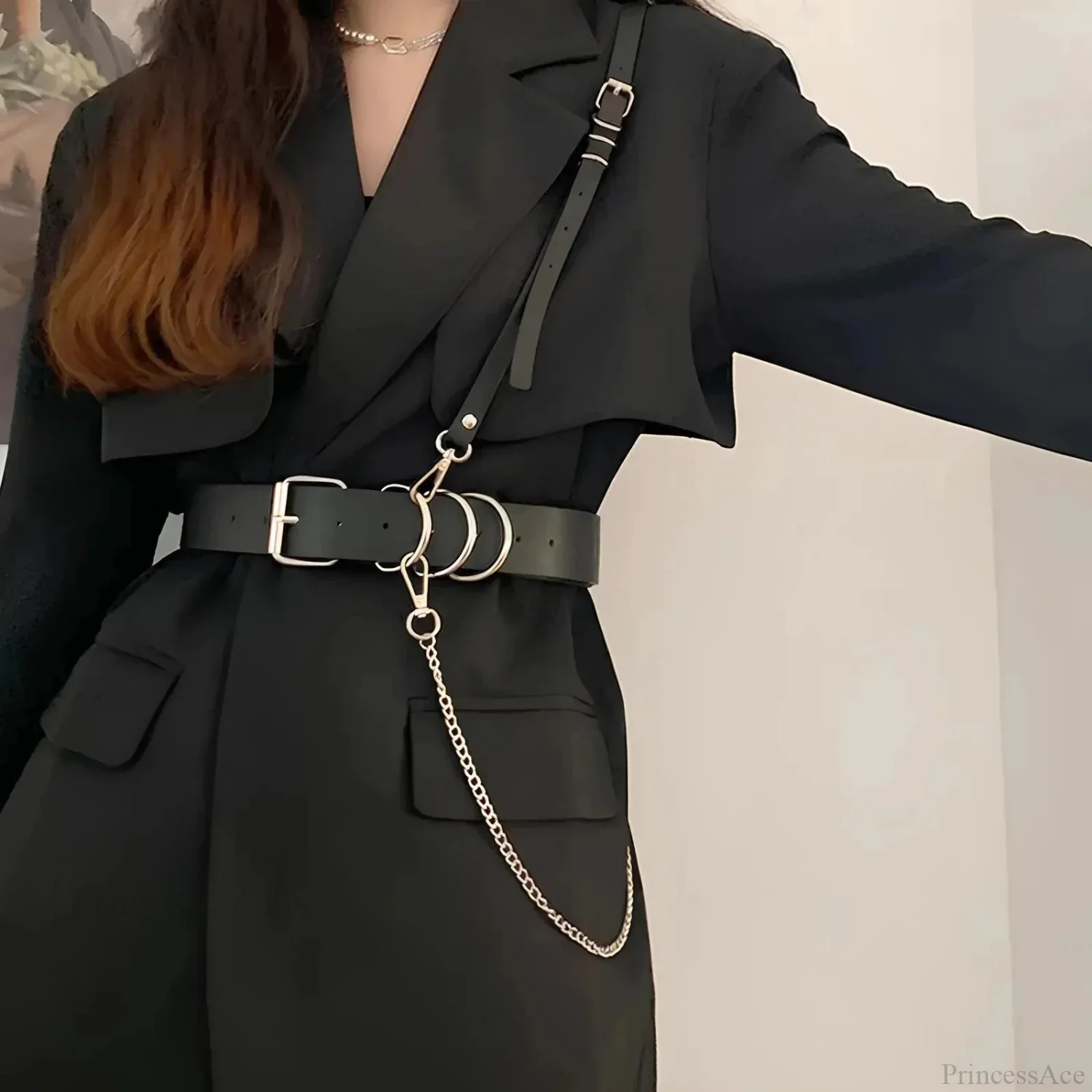 Fashion Dark Leather Waist Belt - Image 3