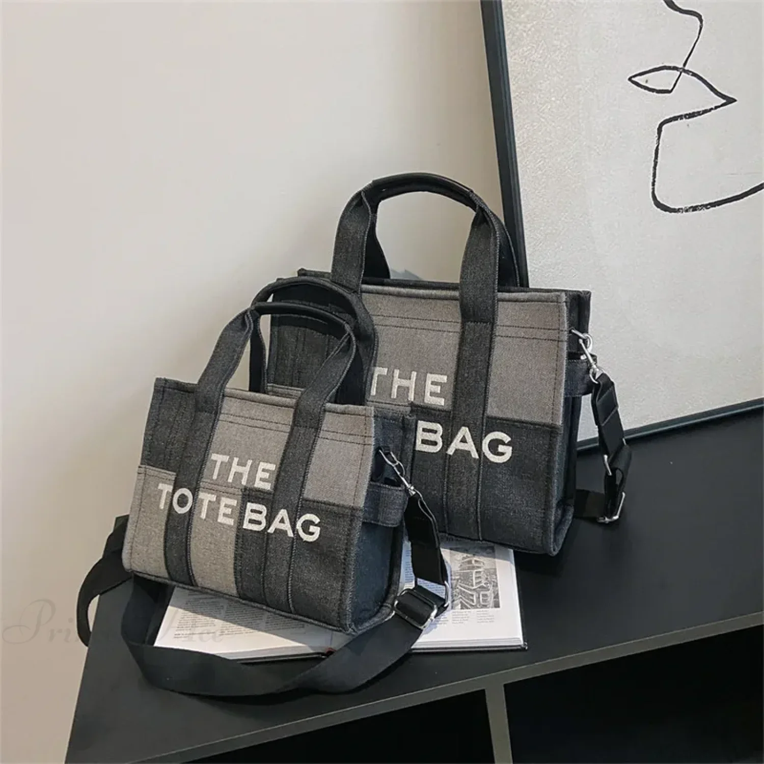 Fashion Denim Embroidery Crossbody Handbag - Image 2