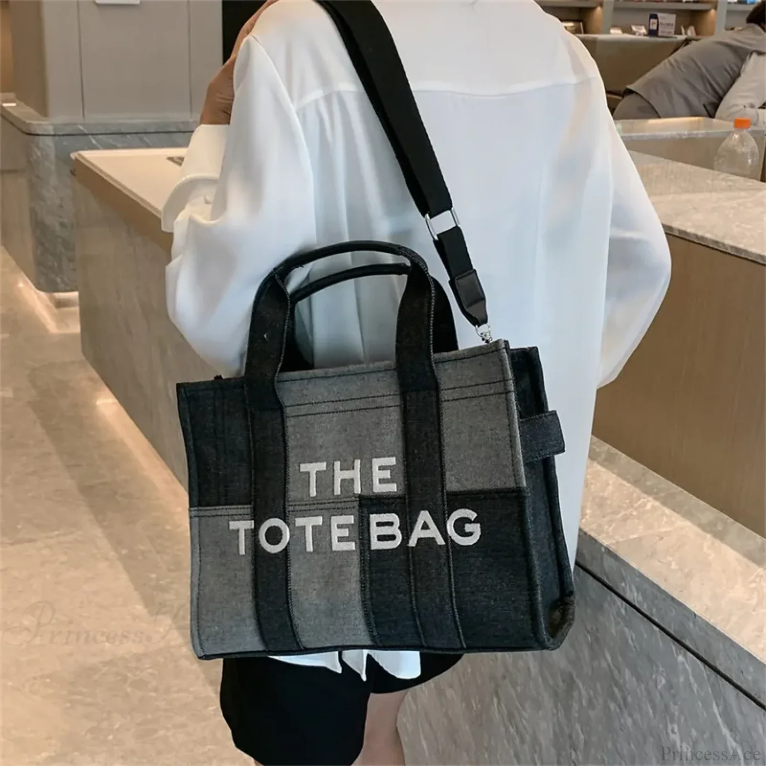 Fashion Denim Embroidery Crossbody Handbag - Image 5