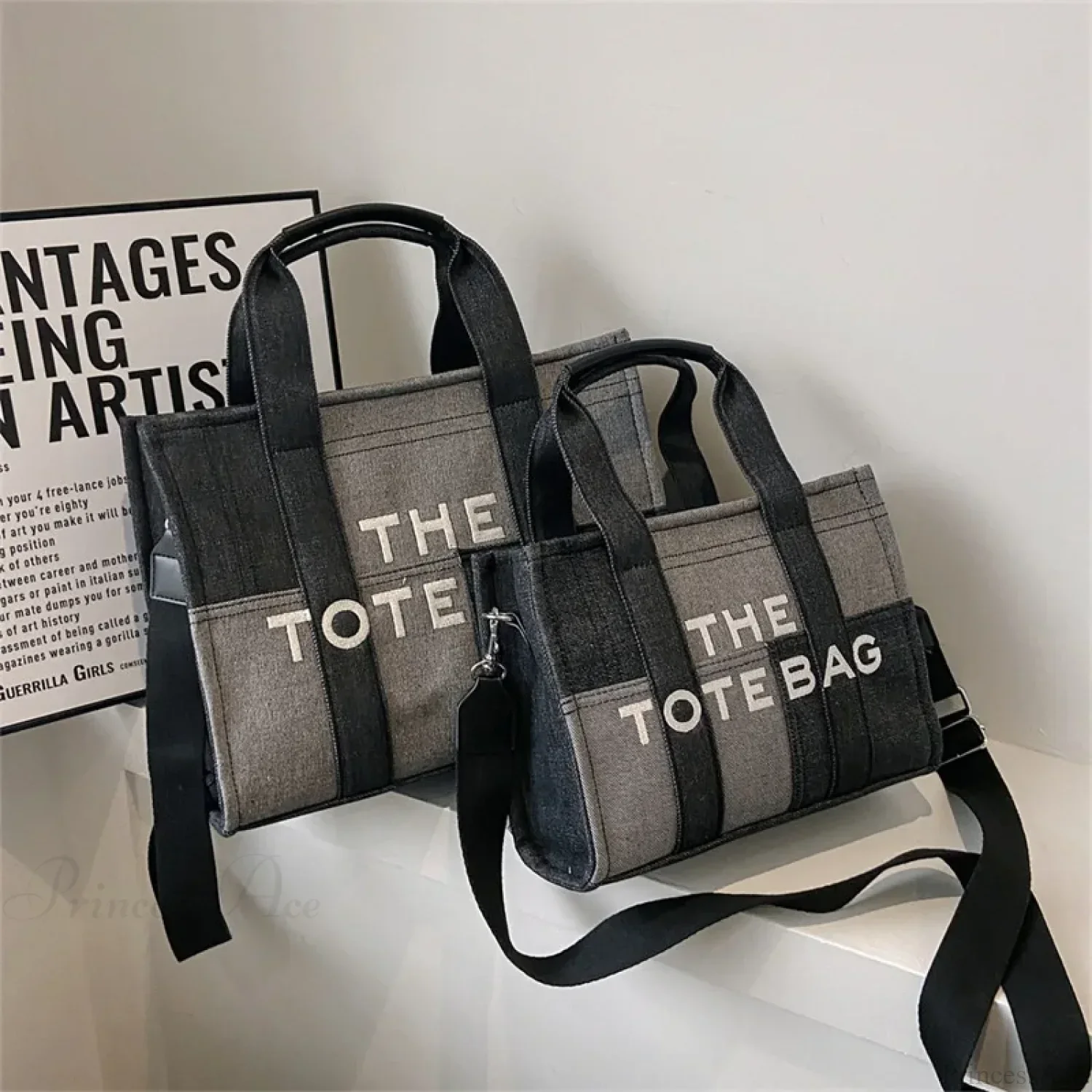 Fashion Denim Embroidery Crossbody Handbag - Image 8