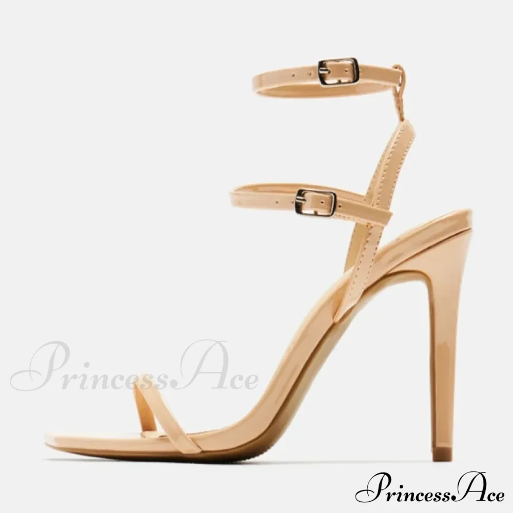 Fashion Design Double Buckle Strap High Heels Gladiator Sandals Women Summer Square Toe Party Dress Shoes Sandalias - Image 7