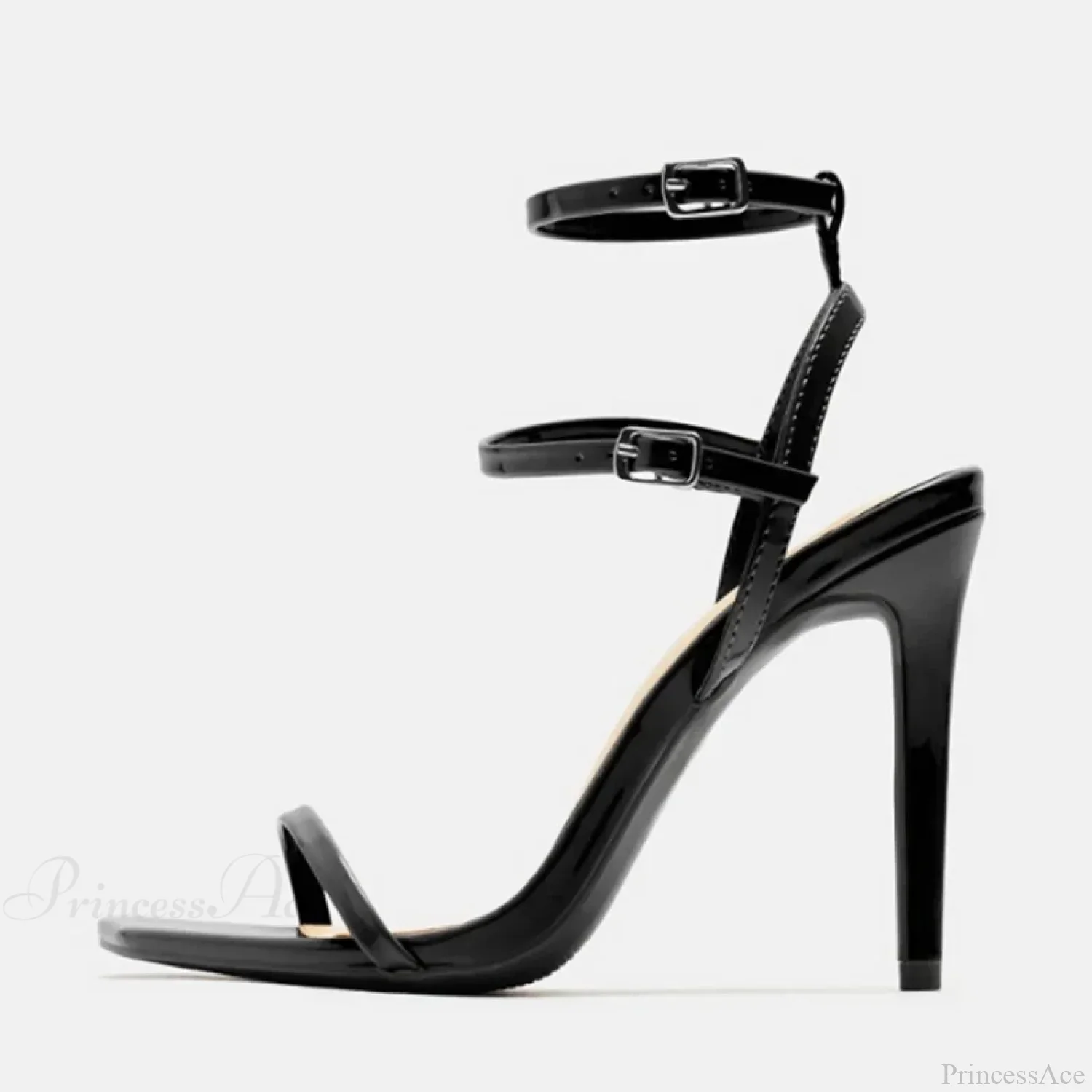 Fashion Double-Buckle Square-Toe Platform Sexy Gladiator Party Dress Summer High Heel - Image 6