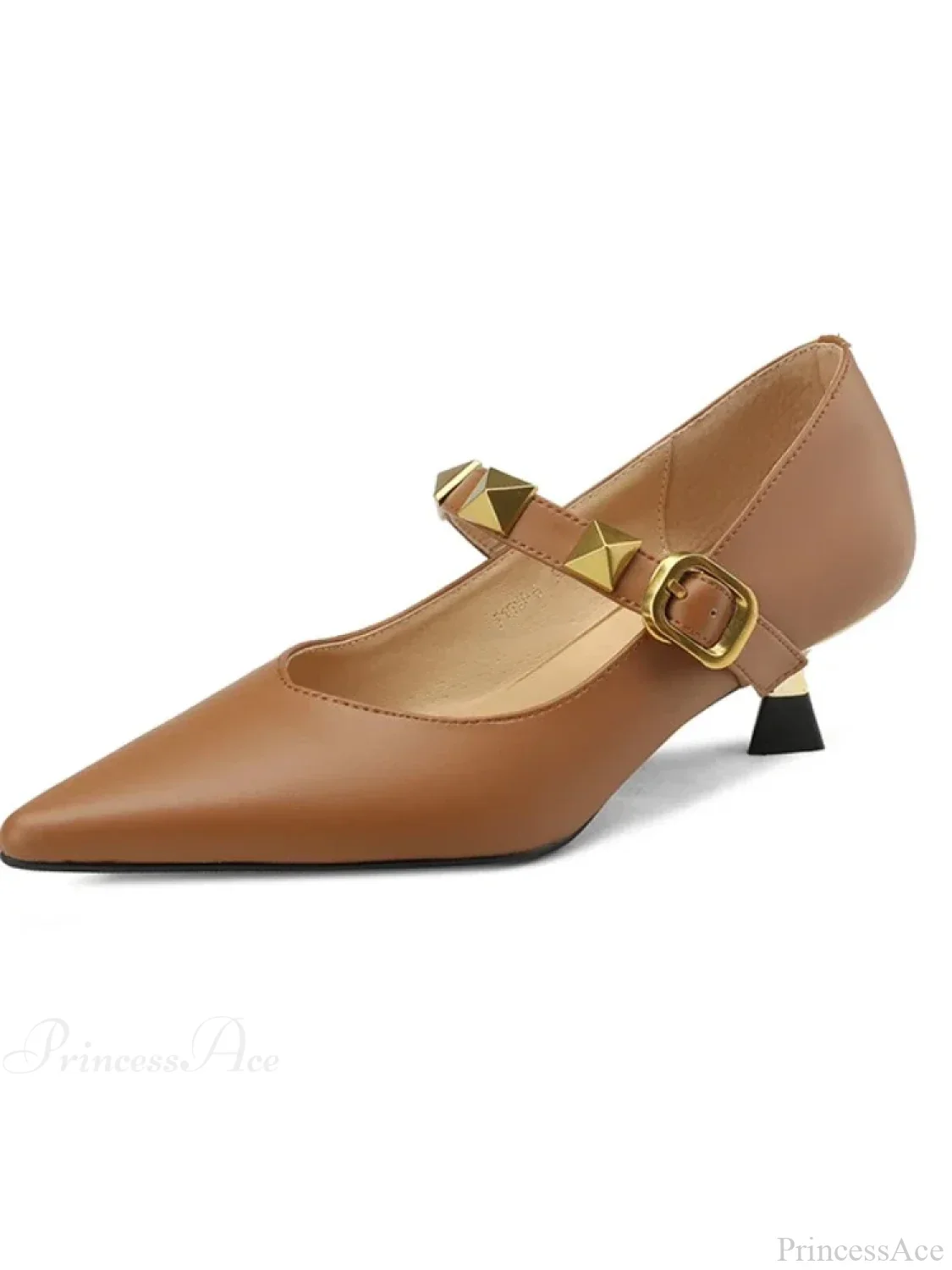 Fashion Fall Pointed Shallow Mouth Rivets Professional Temperament Low Heel Pump - Image 8