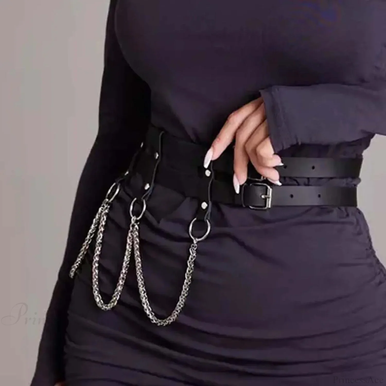 Fashion Gothic Rebel Leather Waist Belt - Image 4