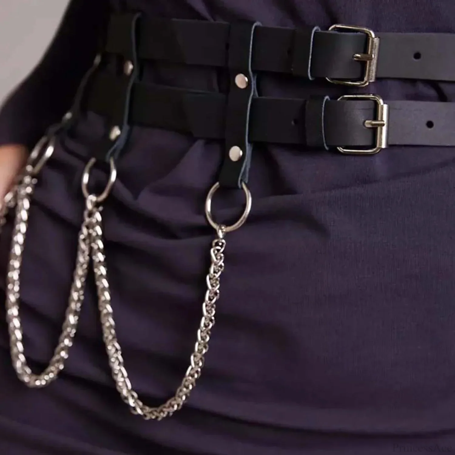 Fashion Gothic Rebel Leather Waist Belt - Image 5