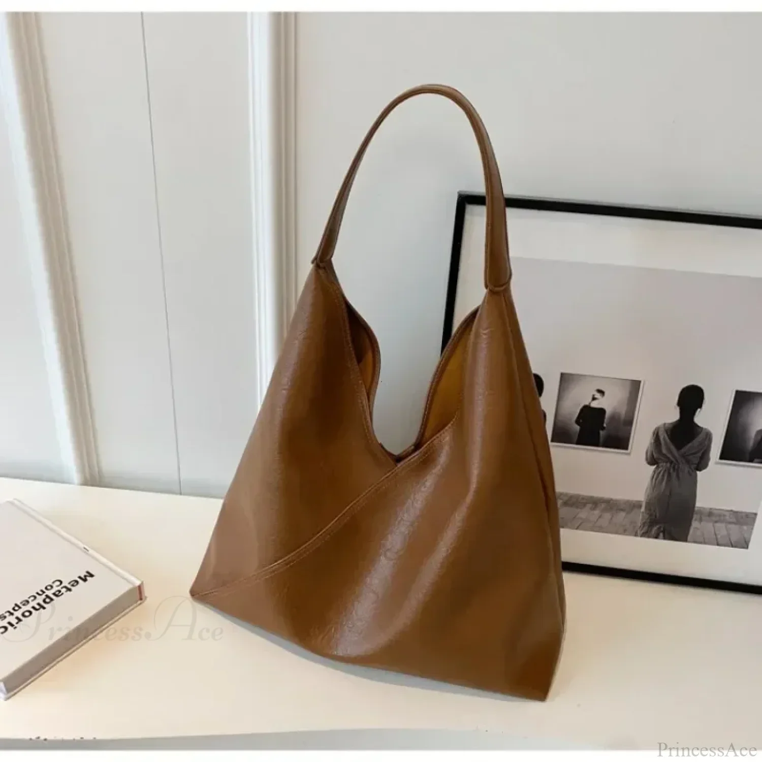 Fashion Leather Big Hobo Shoulder Bag - Image 8