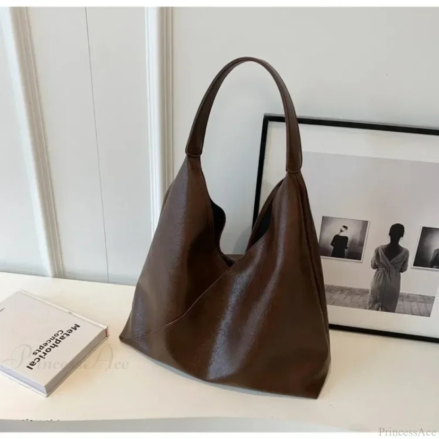 Fashion Leather Big Hobo Shoulder Bag - Image 9
