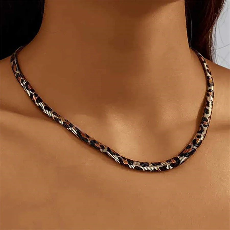 Fashion Leopard Print Choker NeckLace