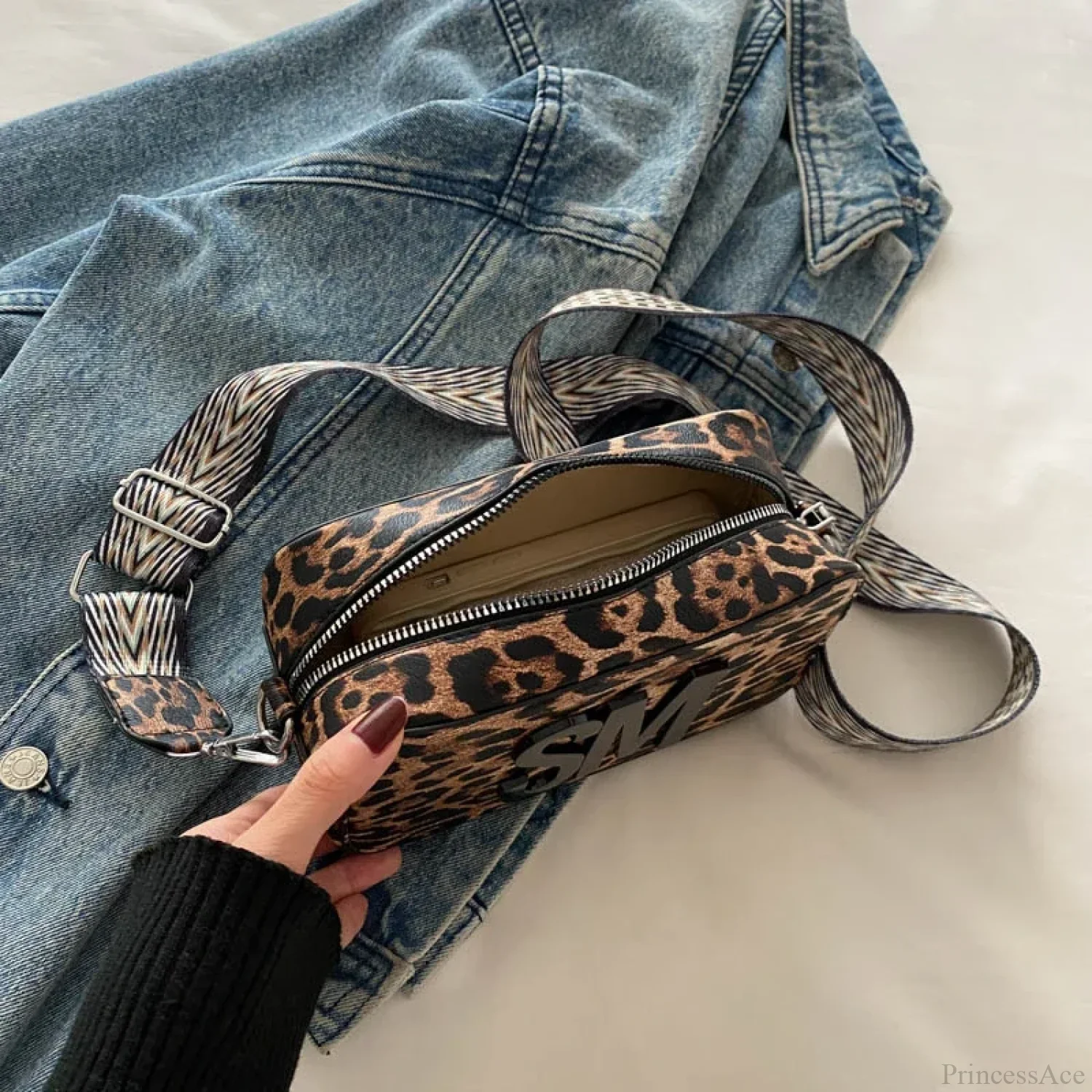 Fashion Leopard Print Letters Crossbody Bag - Image 10