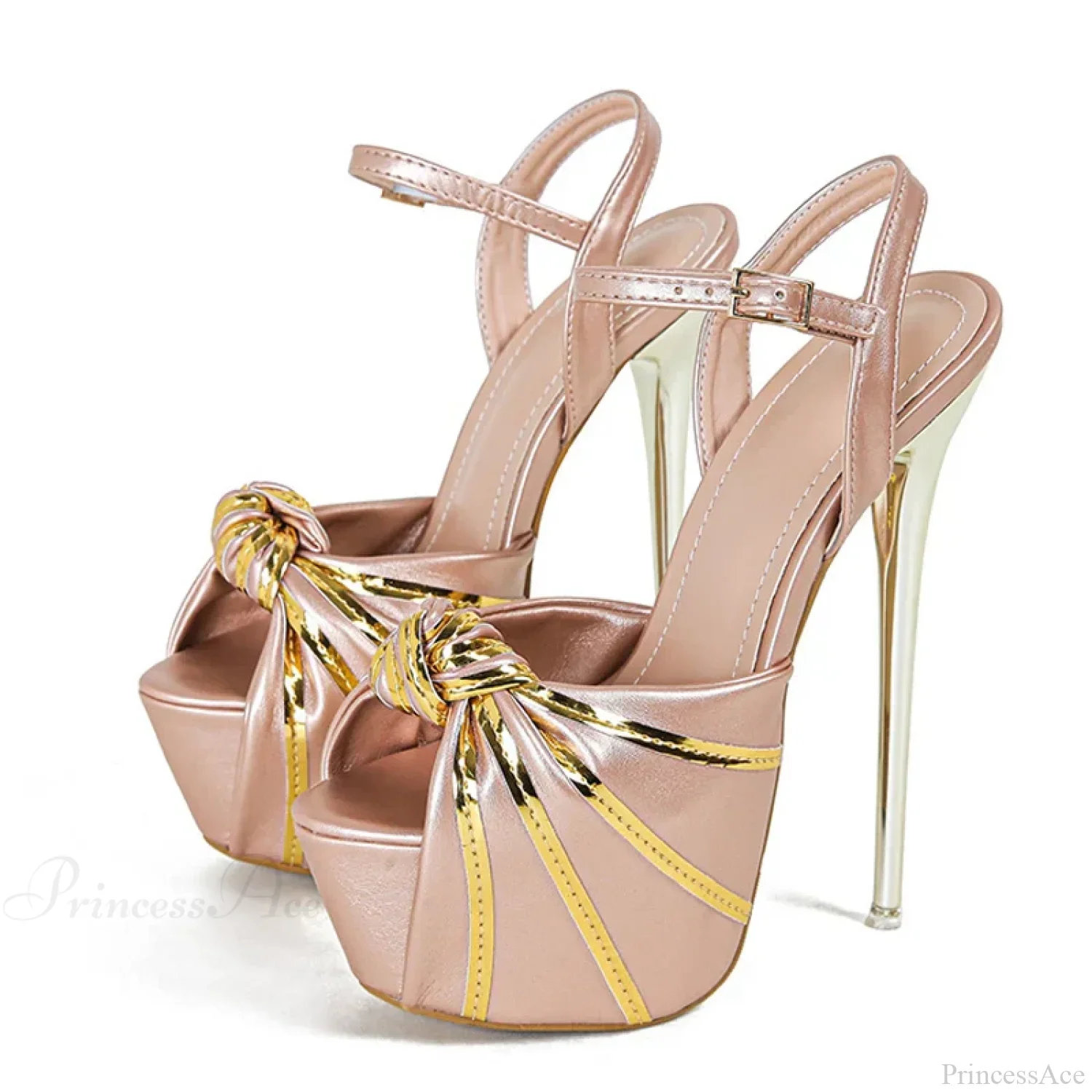 Fashion Pleated-Leather Open-Toe Extreme High Heels Stripper Pole-Dance Summer White Platform Sandals High Heel - Image 4