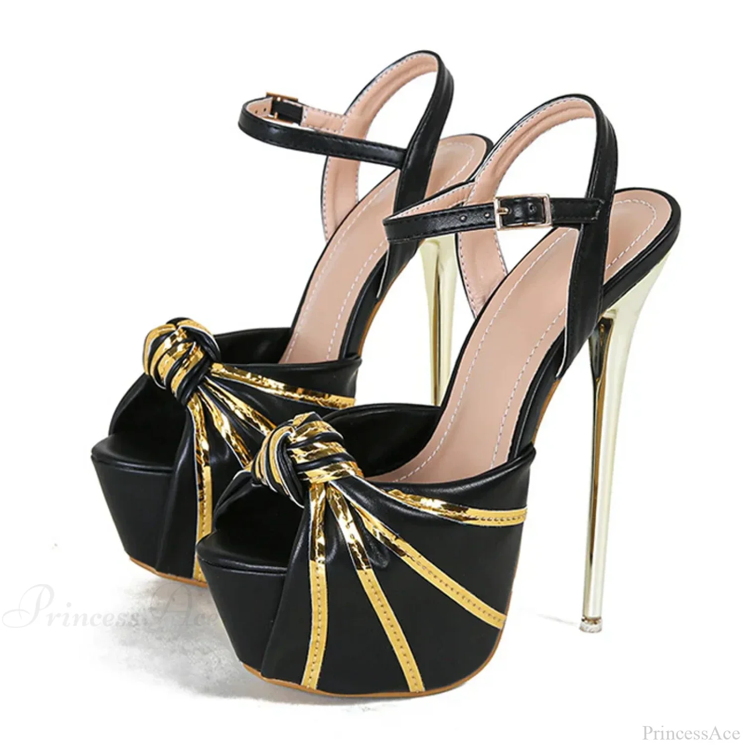 Fashion Pleated-Leather Open-Toe Extreme High Heels Stripper Pole-Dance Summer White Platform Sandals High Heel - Image 7