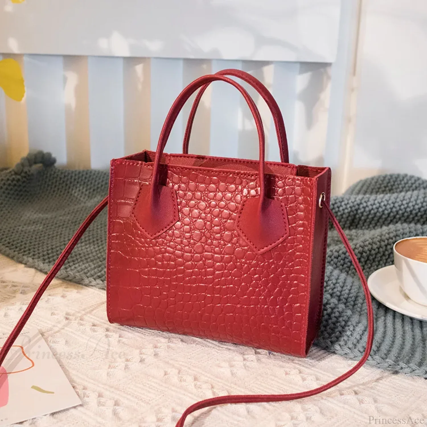 Fashion PU Leather Square Crossbody Handbag - Image 10