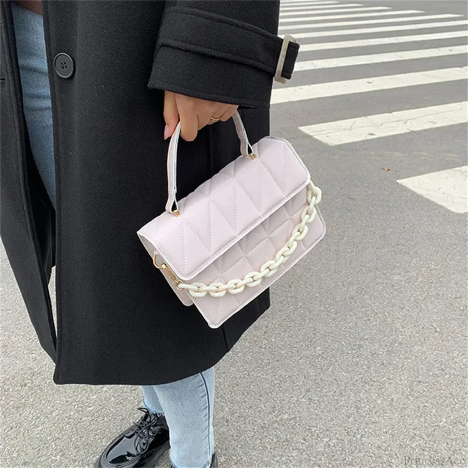 Fashion PU Leather Square Crossbody Handbag - Image 4