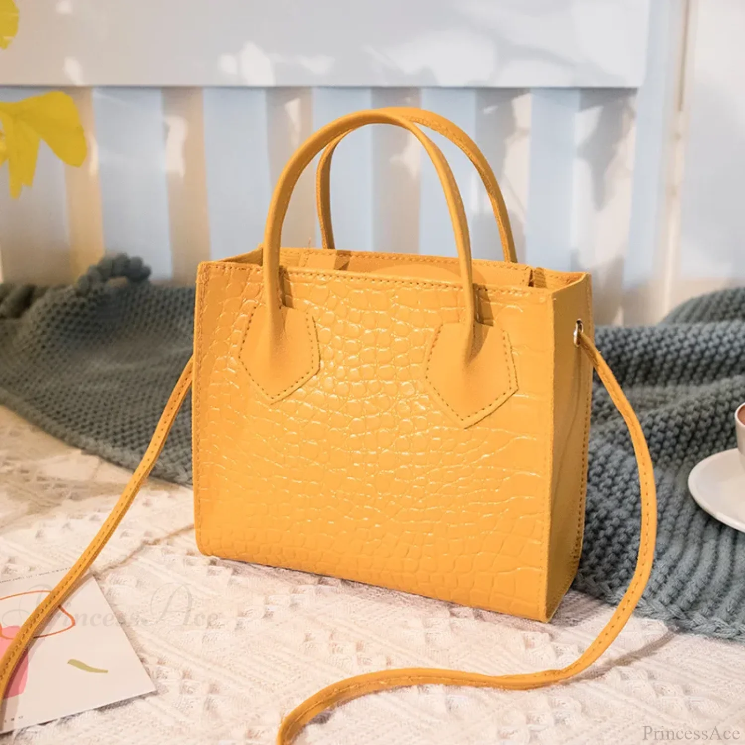 Fashion PU Leather Square Crossbody Handbag - Image 9