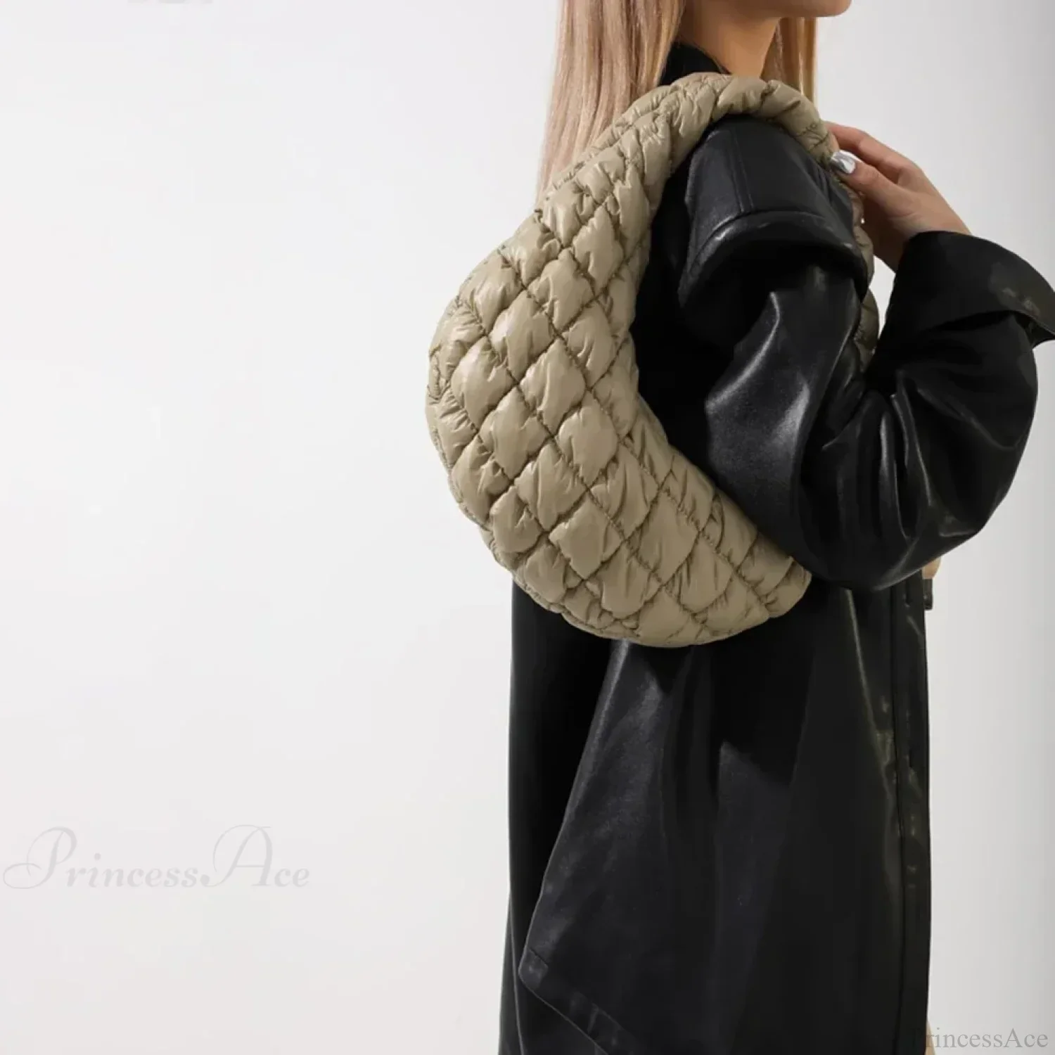 Fashion Quilted Puffer Cloud Pleated Shoulder Handbag - Image 2
