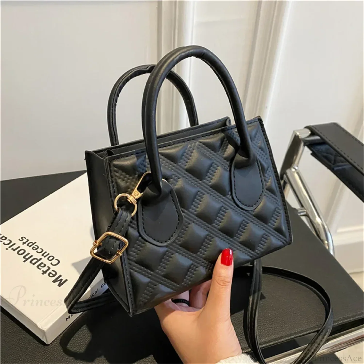 Fashion Retro PU Small Square Crossbody Handbag