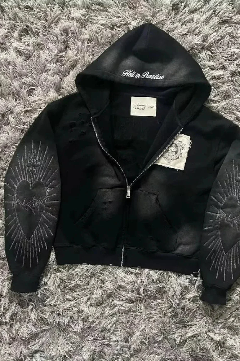 Fashion Trend Fleece Padded Zipper Hoodie - Image 6