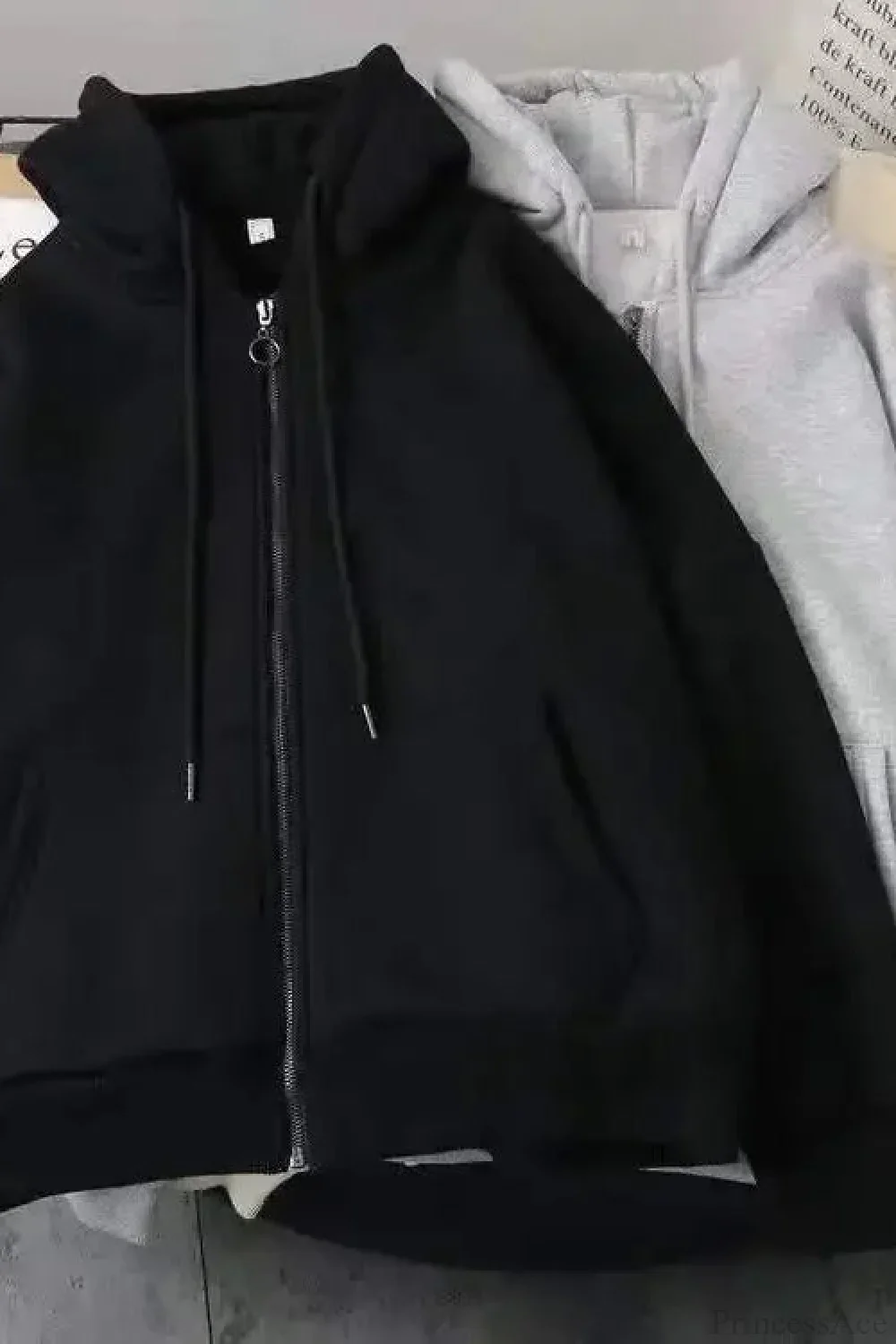 Fashion Trend Fleece Padded Zipper Hoodie - Image 8