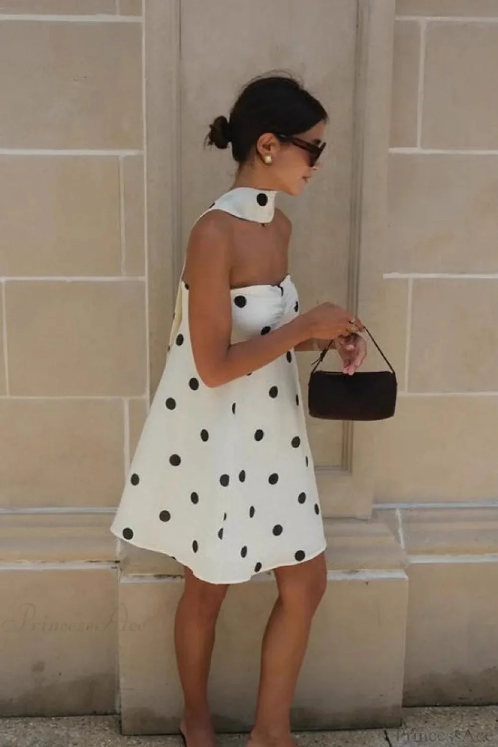 Fashionable Polka Dot Strapless Mini Dress - Image 2