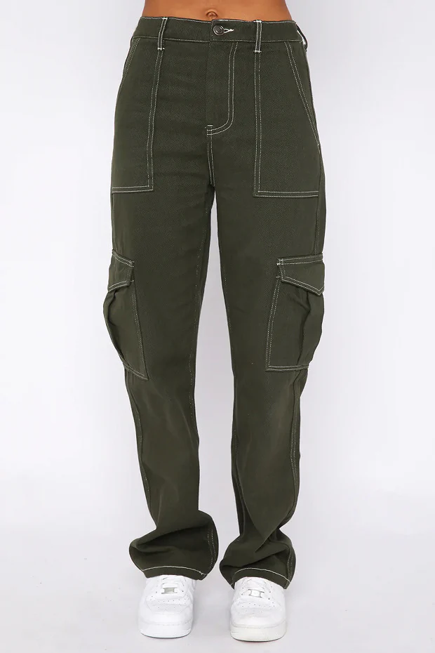 Fashionable Straight Leg Multi-Pocket Cargo Pant - Image 2
