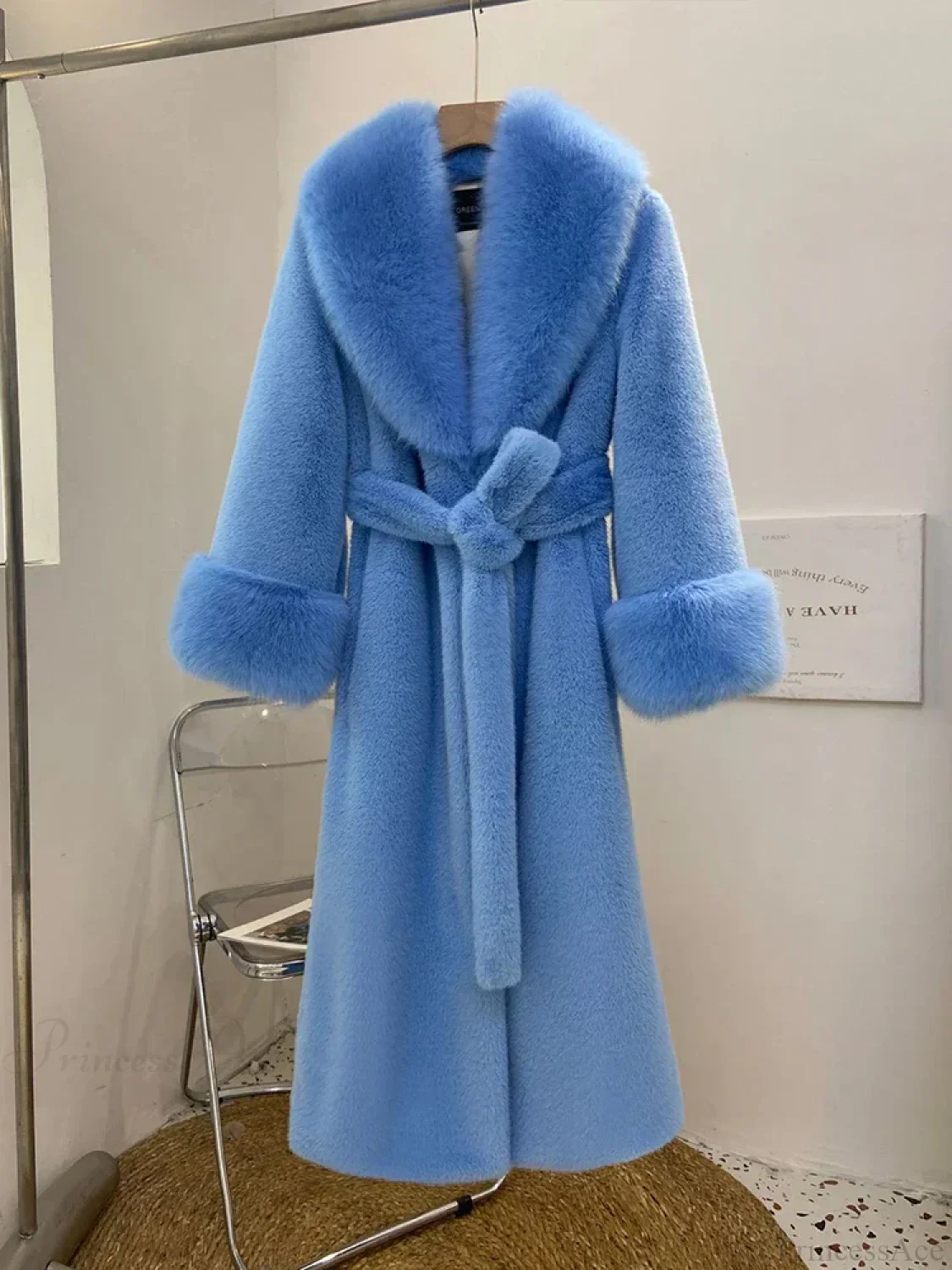 Faux Fur Fur Collar Loose Warm Overcoat - Image 4