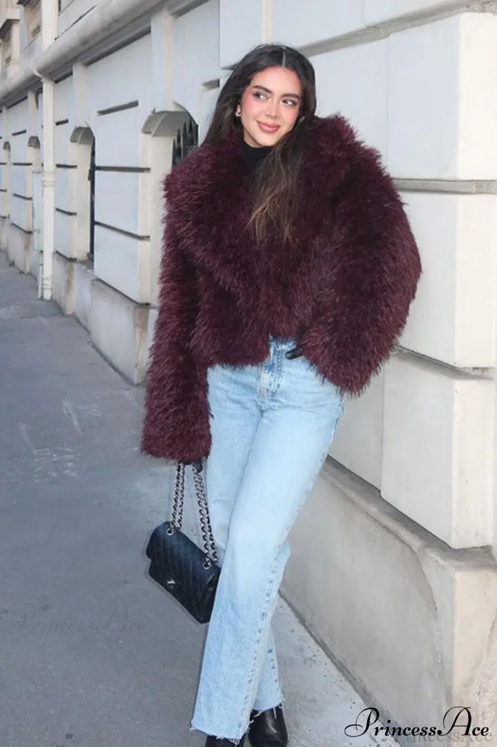 Faux Fur Shearling Short Cardigan Jacket Coat - Image 7