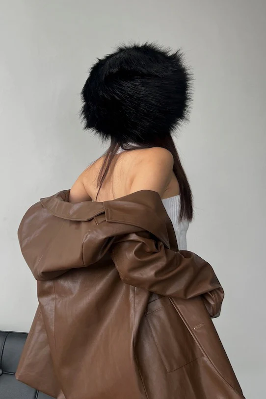 Faux Fur Thickened Y2K Dome Shaped Hat - Image 4