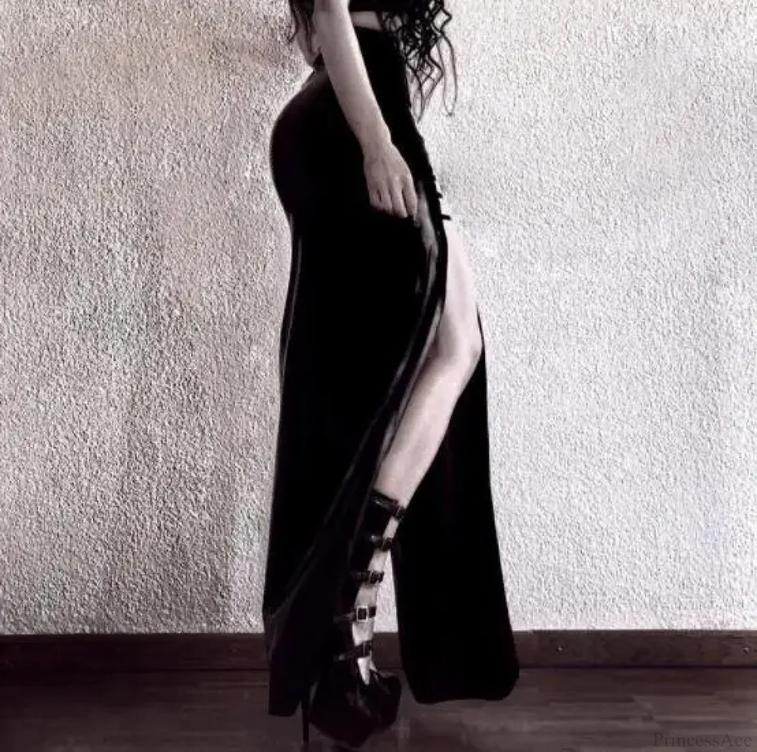 Faux Leather Hollow Out Skirt - Image 2