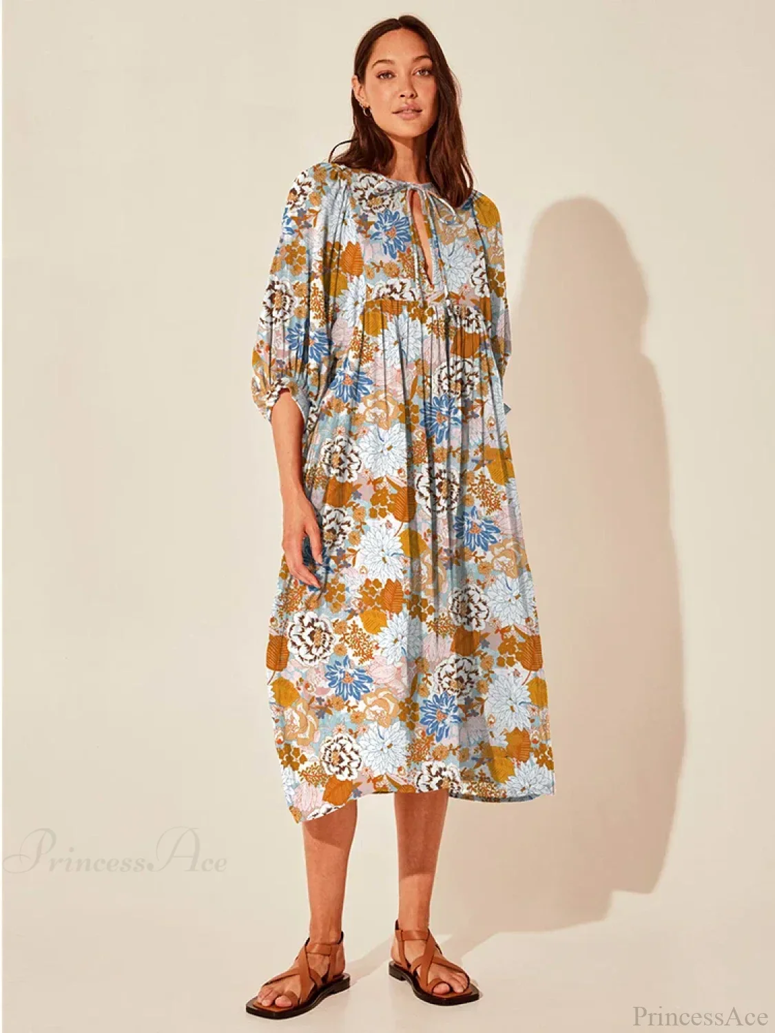 Fitshinling Boho Vintage Lantern Sleeve Dress - Image 8