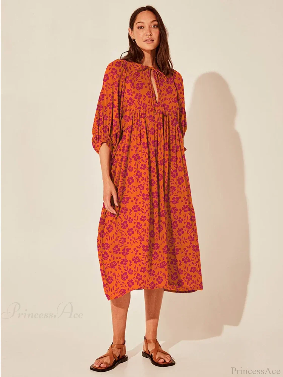 Fitshinling Boho Vintage Lantern Sleeve Dress - Image 9