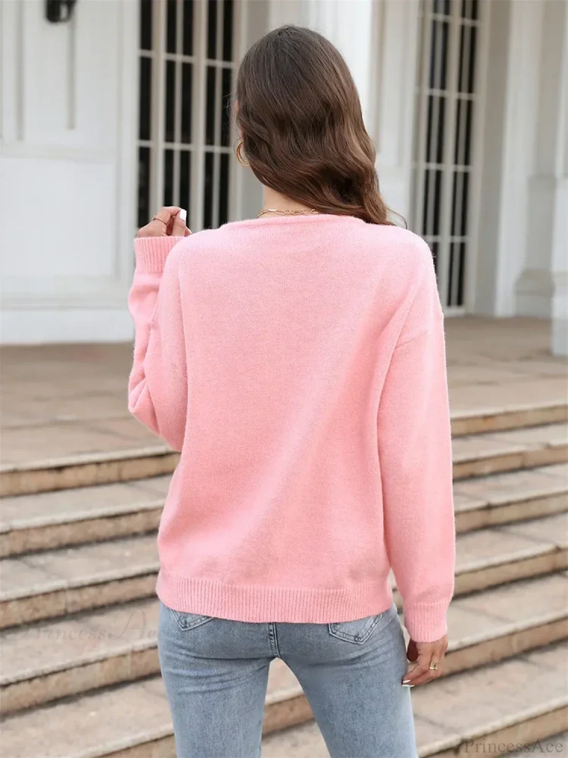Fitshinling Heart Basic Autumn Winter Long Sleeve Cozy Green Sweater - Image 6