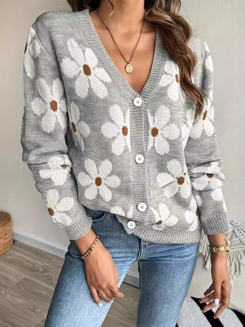Fitted Long Sleeve Knit Cardigan