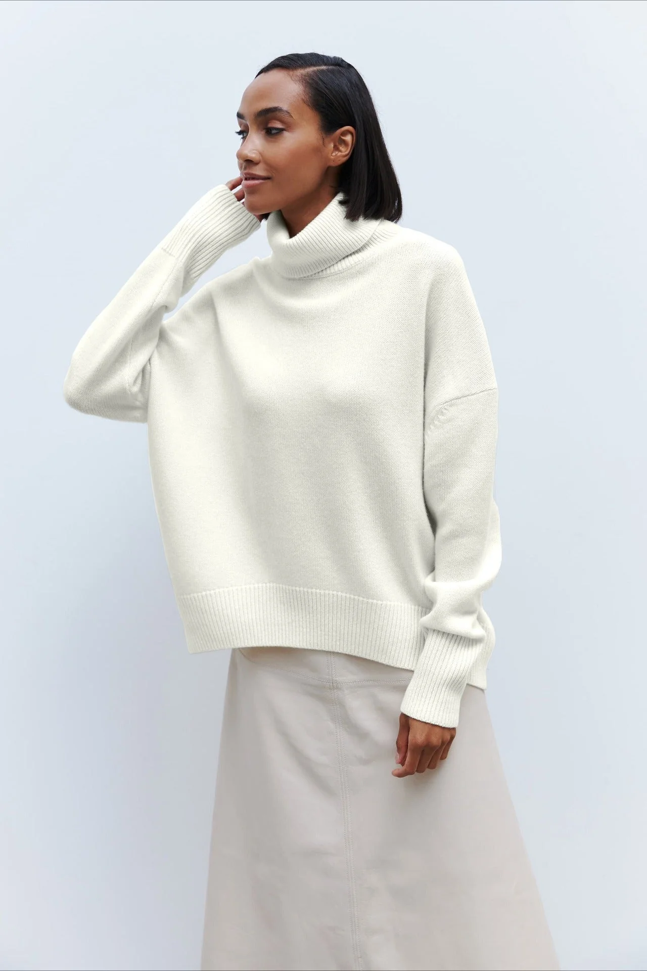 Anti-Pilling Loose Turtleneck Sweater - Image 52