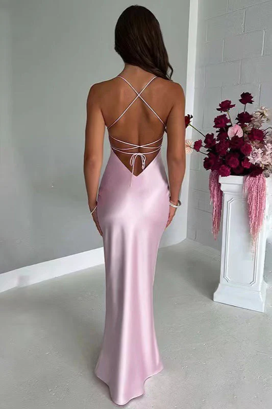 Back Tie Spaghetti Strap Formal Dress - Image 10