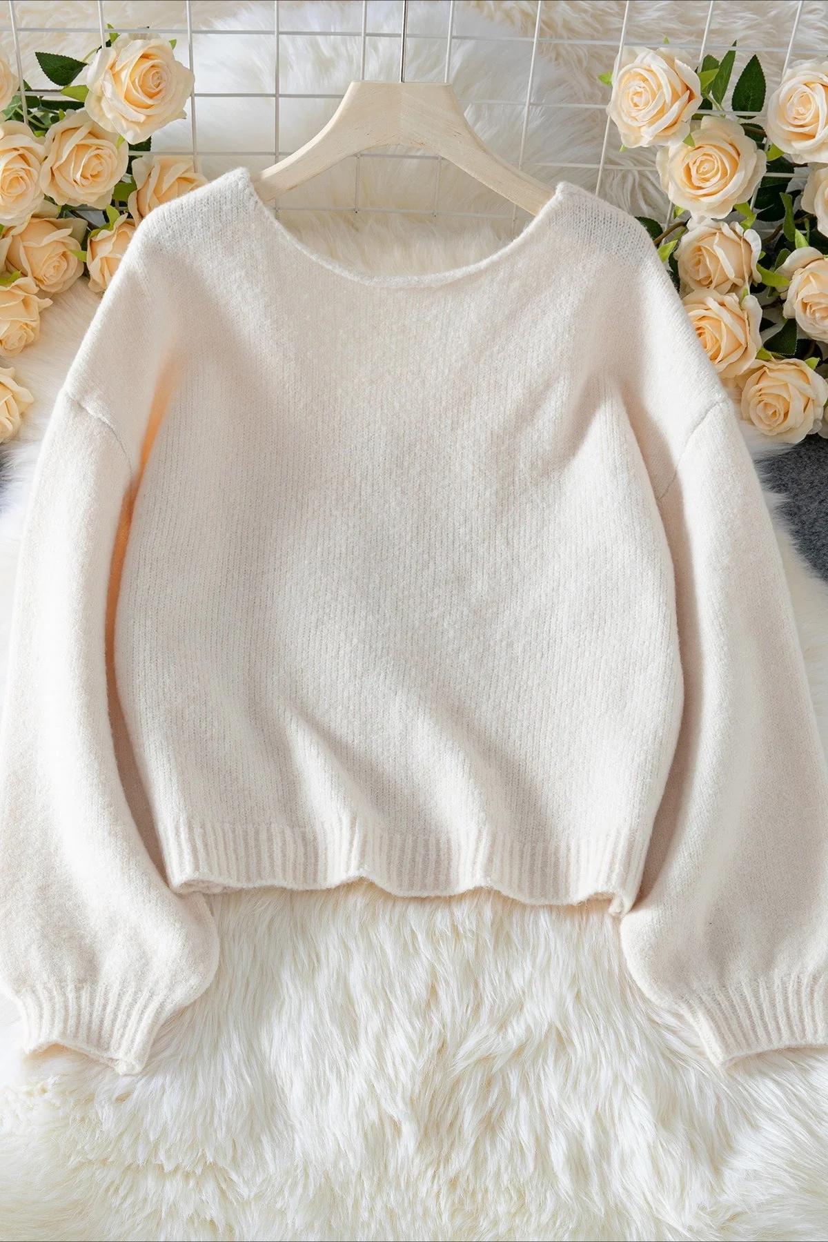 Backless Bow Tie Knit Sweater - Image 7