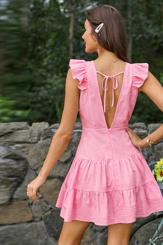 Backless High Waist Ruffle Cocktail Dress - Image 16