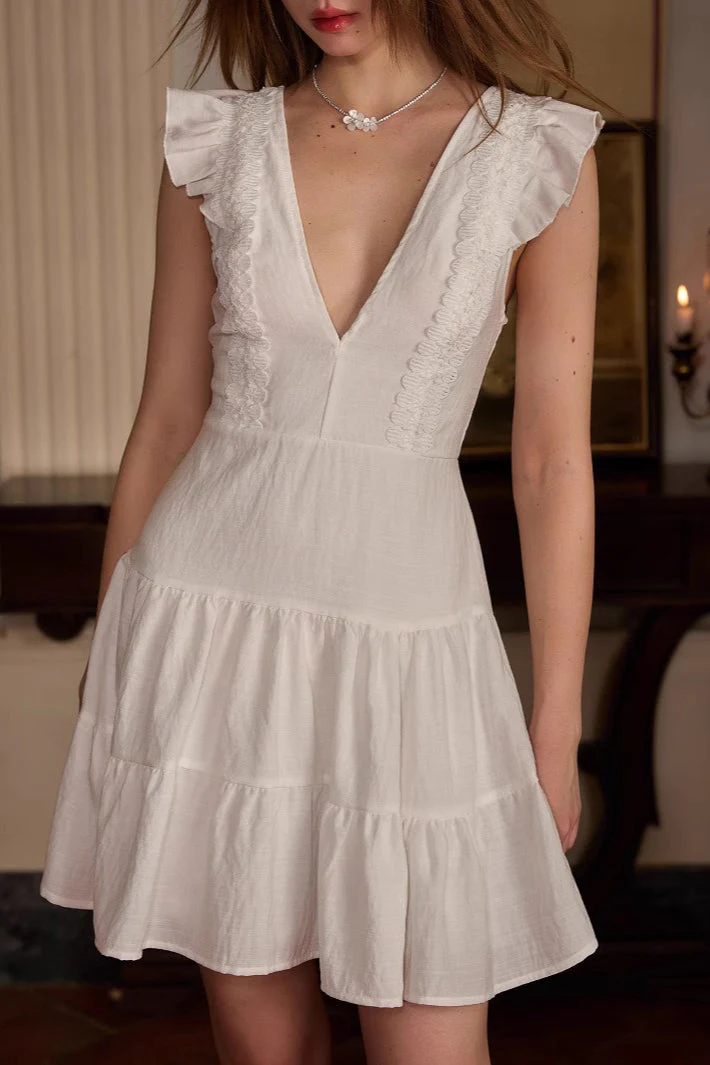 Backless High Waist Ruffle Cocktail Dress - Image 3
