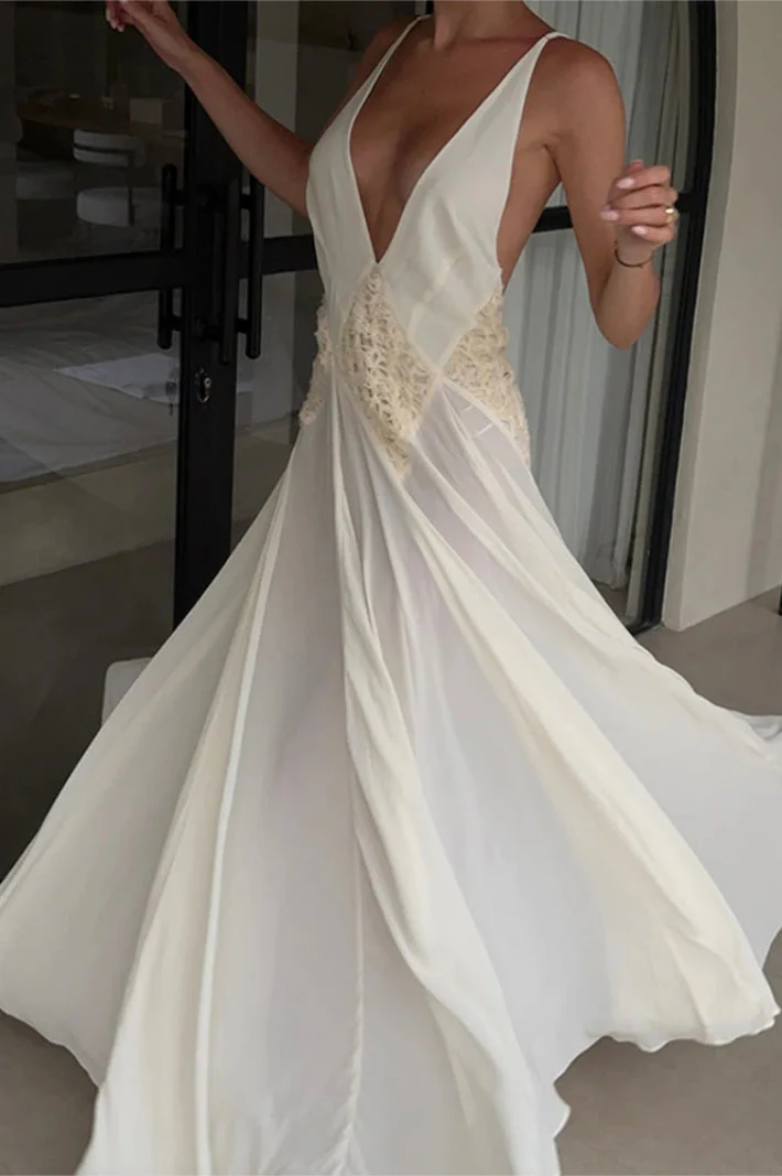 Backless V-Neck Boho Dress - Image 5