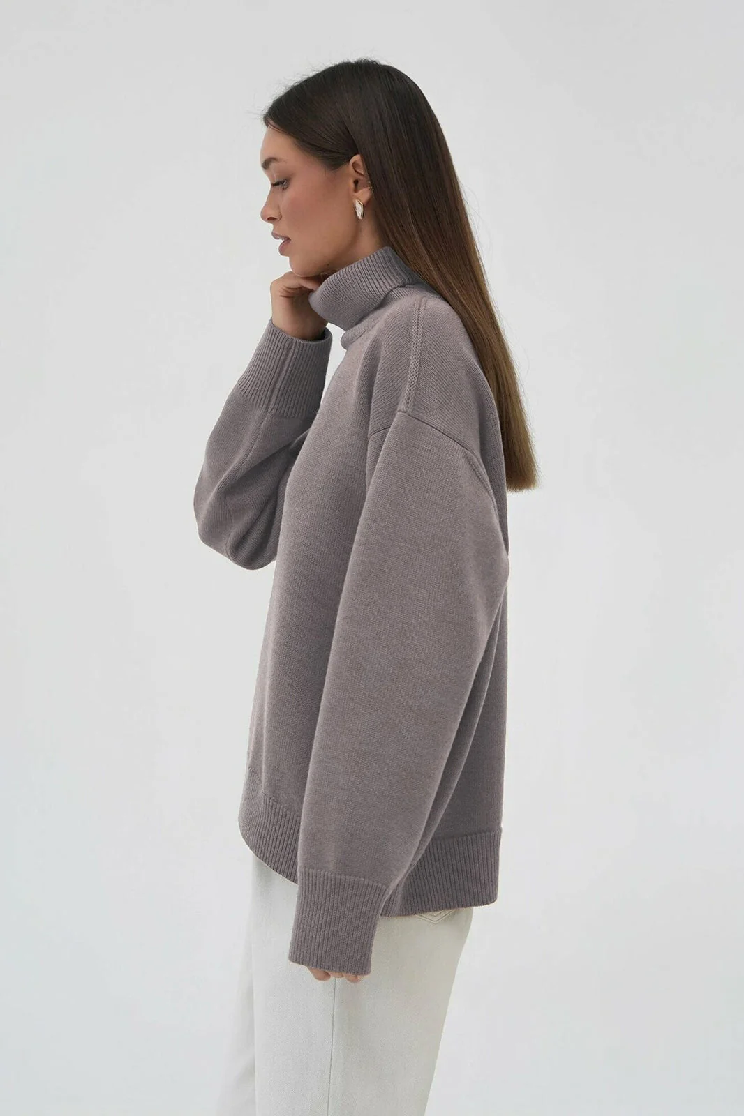 Basic Solid Knit Turtleneck Sweater - Image 32