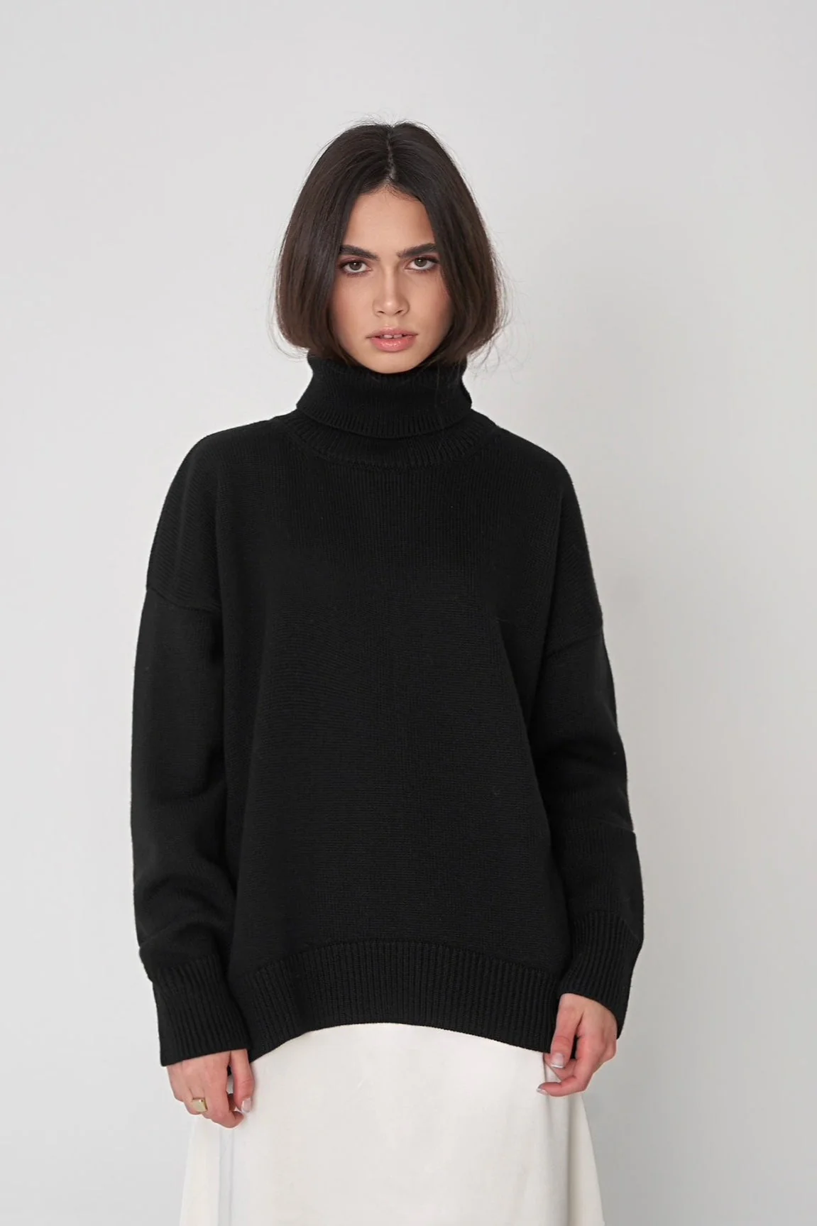 Basic Solid Knit Turtleneck Sweater - Image 39