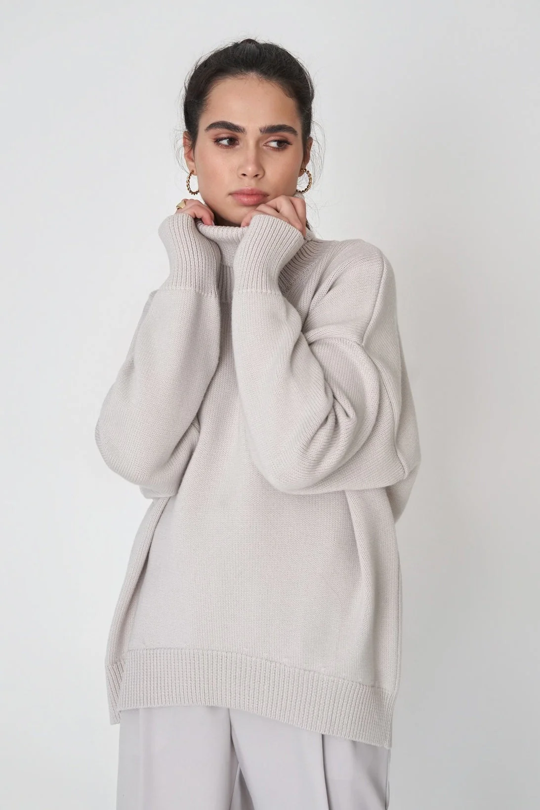 Basic Solid Knit Turtleneck Sweater - Image 69