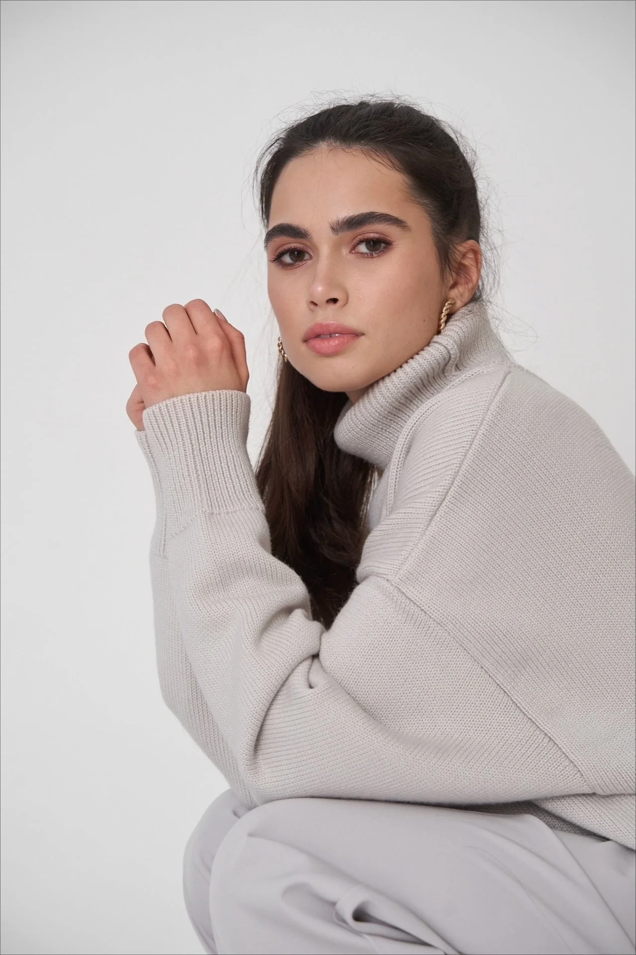 Basic Solid Knit Turtleneck Sweater - Image 71